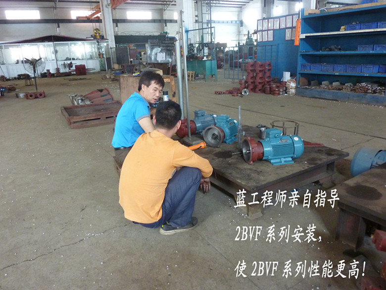 佛真工程師親自指導(dǎo)2BVF水環(huán)式真空泵的安裝，嚴(yán)格的安裝要求對水環(huán)式真空泵性能提高有著重要的作用